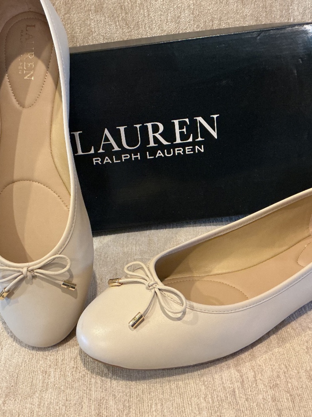 Ralph Lauren Ivory Balet Flats size 10 US